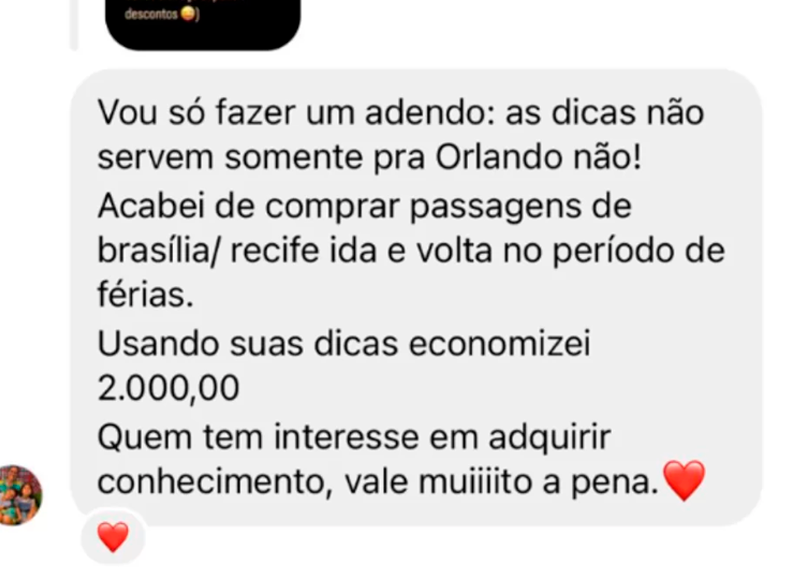 Depoimento real sobre economia em passagens